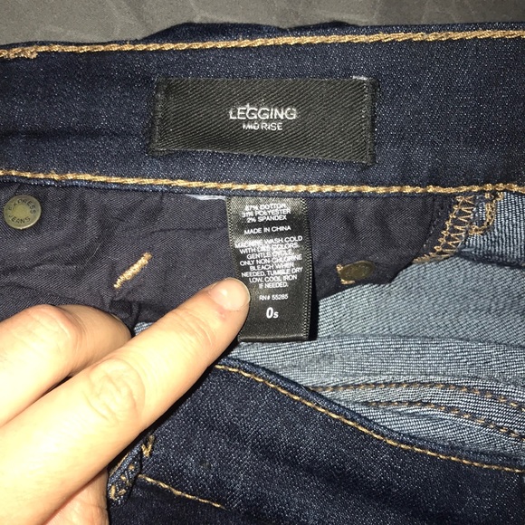 Express size 0S Mid Rise Denim Jean Leggings - Picture 3 of 3
